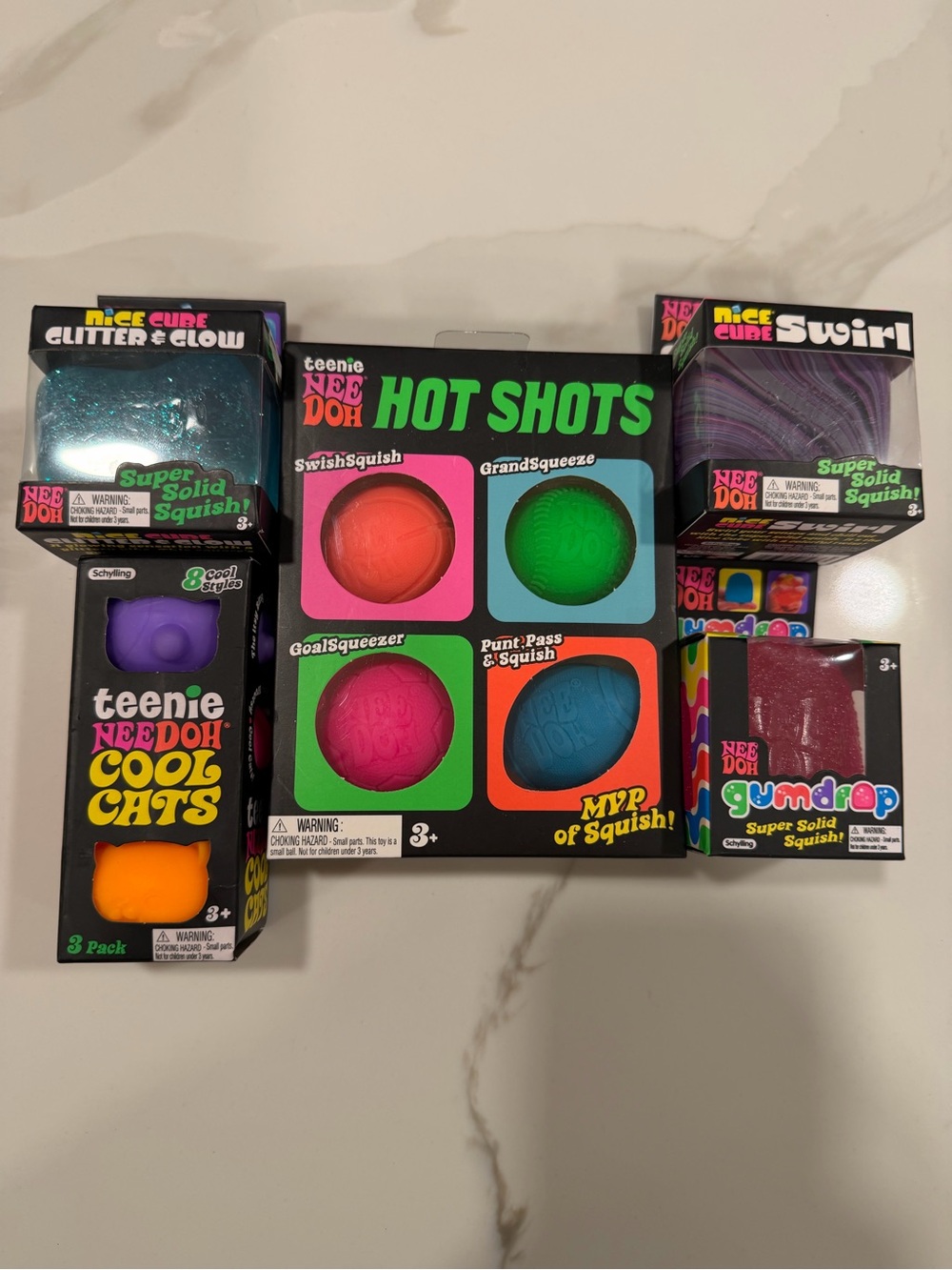 Needoh Teenie Hot Shots/Cool cats/ Glitter & Glow/Swirl/Gum Drop